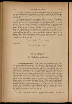 Zweites Kapitel. Die Polarisation des Lichtes
