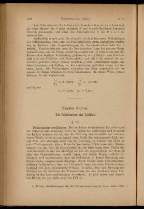 Zweites Kapitel. Die Polarisation des Lichtes