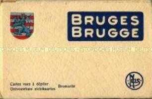 Postkarten-Leporello mit Sehenswürdigkeiten der Stadt Brugge aus der Zeit des 2. Weltkrieges