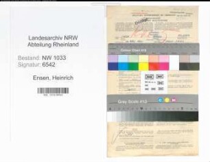 Entnazifizierung Heinrich Ensen , geb. 26.03.1920 (Autoschlosser)