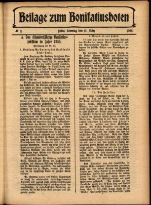 Zweite Ausgabe vom Sonntag, den 12. März 1905.