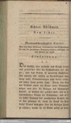 Achter Abschnitt. Vom Lichte