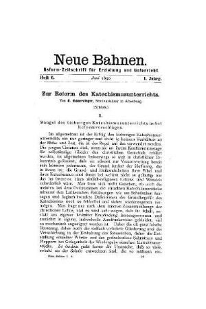 Zur Reform des Katechismusunterrichts : (Schluß)