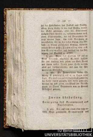 Zweite Abtheilung. Reinigung des Branntweins aus Runkelrüben.