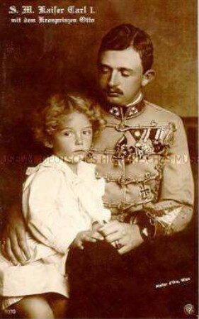 Karl I. von Österreich-Ungarn mit seinem Sohn Franz Josef Otto