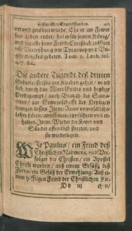 Die andere Tugendt deß dritten Gebotts/ fleissig zur Kirchen gehen ...