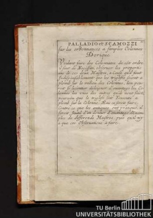 Palladio et Scamozzi