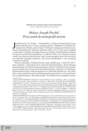 80: Malarz Joseph Prechtl : Przyczynek do monografii artysty