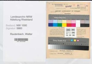 Entnazifizierung Walter Rautenbach, geb. 30.05.1884 (Angest.)