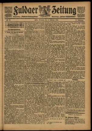 Zweite Ausgabe vom Mittwoch, den 10. Februar 1904.