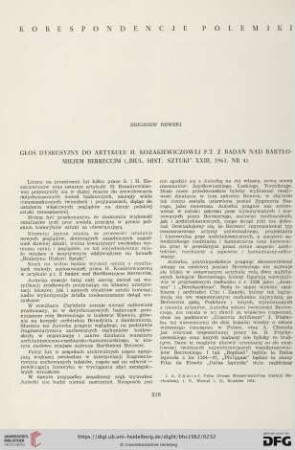 24: Głos dyskusyjny do artykułu H. Kozakiewiczowej p.t. z badań nad Bartłomiejem Berreccim ("Biul. Hist. Sztuki" XXIII, 1961, nr 4)