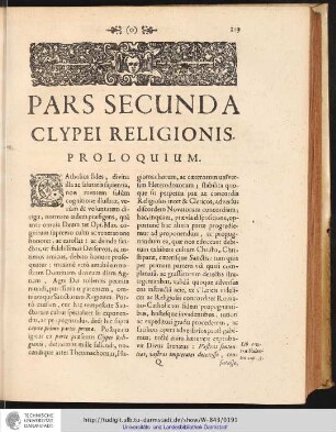 PARS SECUNDA CLYPEI RELIGIONIS.