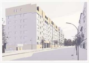 Wohnhäuser Graefestraße, Berlin-Kreuzberg: Perspektivische Ansicht