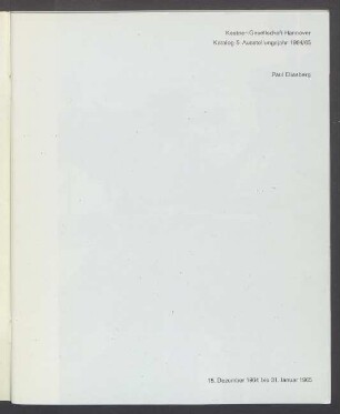 Paul Eliasberg : 15. Dezember 1964 bis 31. Januar 1965