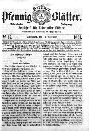 No. 47, Sonnabend, den 16. November