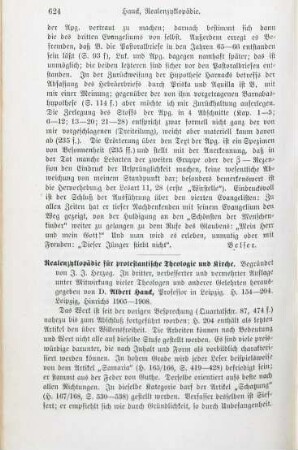 624-626 [Rezension] Realencyklopädie für protestantische Theologie und Kirche