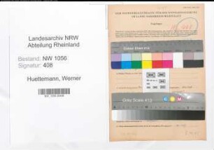 Entnazifizierung Werner Huettemann , geb. 25.08.1912 (Lehrer)