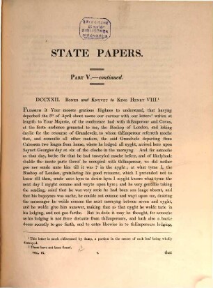 State papers, 9. King Henry the Eighth ; Part V. - continued