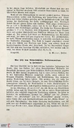 Wer hilft dem Niedersächsischen Volkstumsmuseum in Hannover?