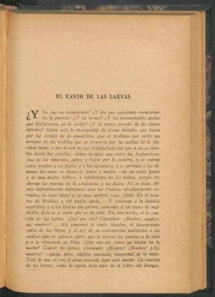 El canto de las larvas