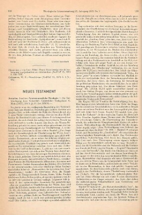 119-121 [Rezension] Jeremias, Joachim, Neutestamentliche Theologie