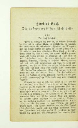 Zweites Buch. Die außereuropäischen Welttheile