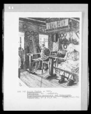 Blattbinder-Werkstatt und Wohnstube (Schömberg, Kreis Landeshut)