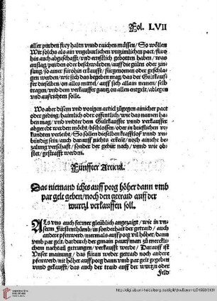 Fünffter Titul / Von kauff vnd fürkauff des Getraids