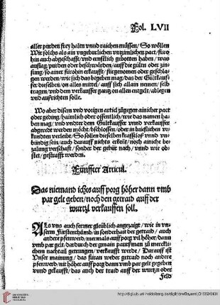 Fünffter Titul / Von kauff vnd fürkauff des Getraids