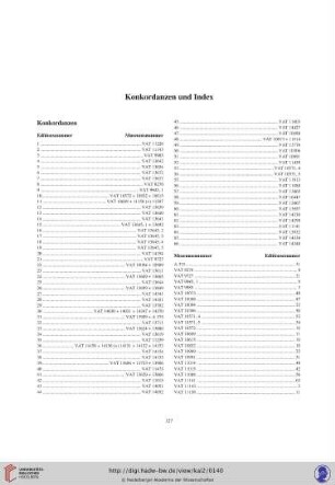Konkordanzen und Index