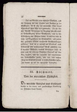 III. Abschnitt. Von der moralischen Thätigkeit.
