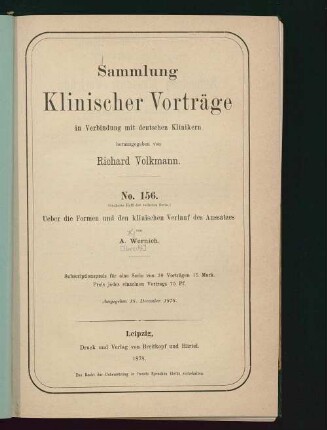 Ueber die Formen und den klinischen Verlauf des Aussatzes : [combinirt aus mehreren in der medicinisch-chirurgischen Academie in Yedo gehaltenen Schulvorträgen]