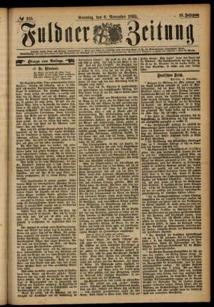 Erste Ausgabe vom Sonntag, den 06. November 1892.