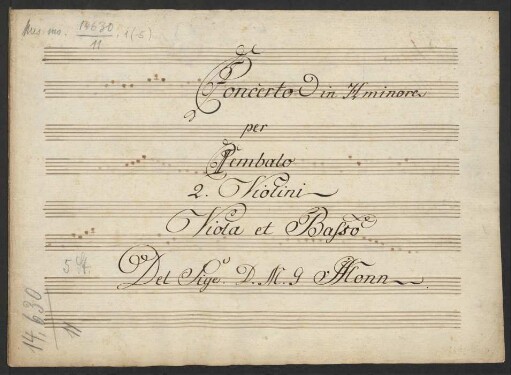 Konzerte; cemb, strings; h-Moll; DTÖ 39 125