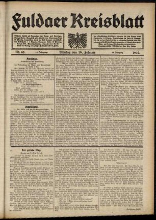 Ausgabe vom Montag, den 19. Februar 1912.