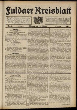Ausgabe vom Montag, den 19. Februar 1912.