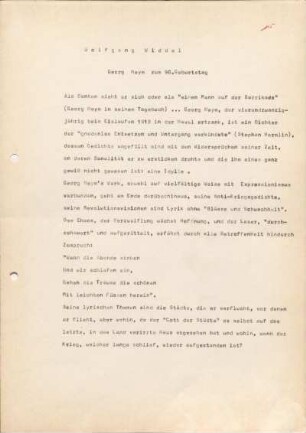 [W179]: Georg Heym zum 90. Geburtstag