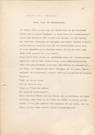 [W179]: Georg Heym zum 90. Geburtstag