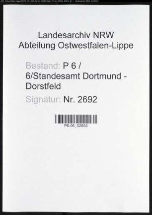 Sterberegister Standesamt Dortmund-Dorstfeld (III)
