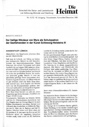 Nr. 11/12 - 92. Jahrgang - Neumünster, November/Dezember 1985