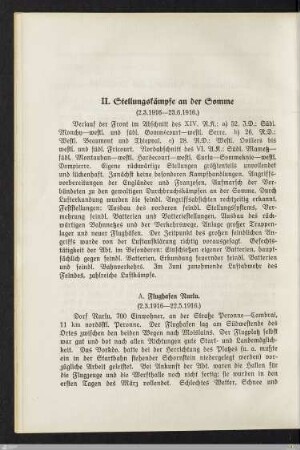 II. Stellungskämpfe an der Somme