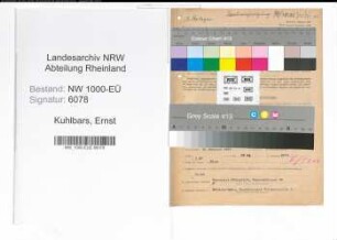 Entnazifizierung Ernst Kuhlbars, geb. 06.10.1891 (Postrat)