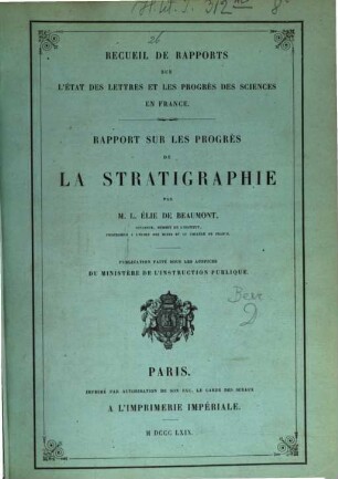 Rapport sur les progrés de la stratigraphie