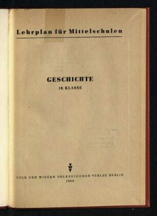 1956: Geschichte : 10. Klasse