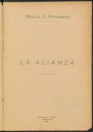 La alianza : (Novela)