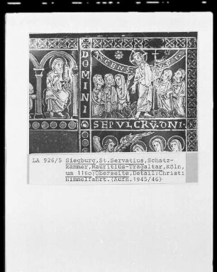 Tragaltar des heiligen Mauritius — Deckel mit Szenen aus dem Leben Christi — Himmelfahrt Christi