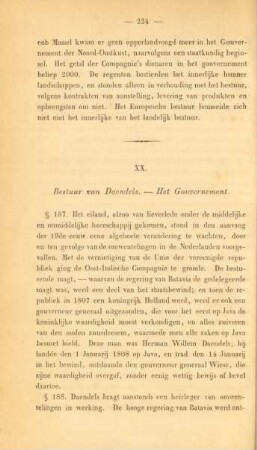 XX. Bestuur van Daendels. - Het governement