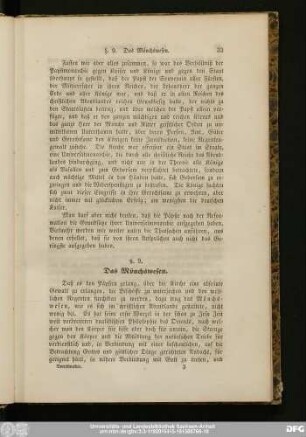 §. 9. Das Mönchswesen.