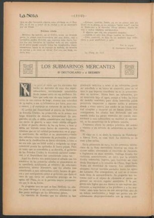 Los submarinos mercantes : El Deutchland y el Bremen