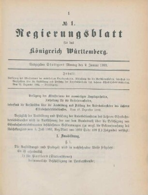 Montag, den 9. Januar 1893-Samstag, den 30. Dezember 1893 = No. 1-29